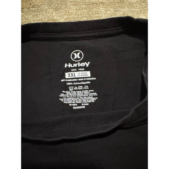 Hurley Graphic T-Shirt – Black Surf Skate Logo Tee – Men’s Size XXL - Picture 3 of 3